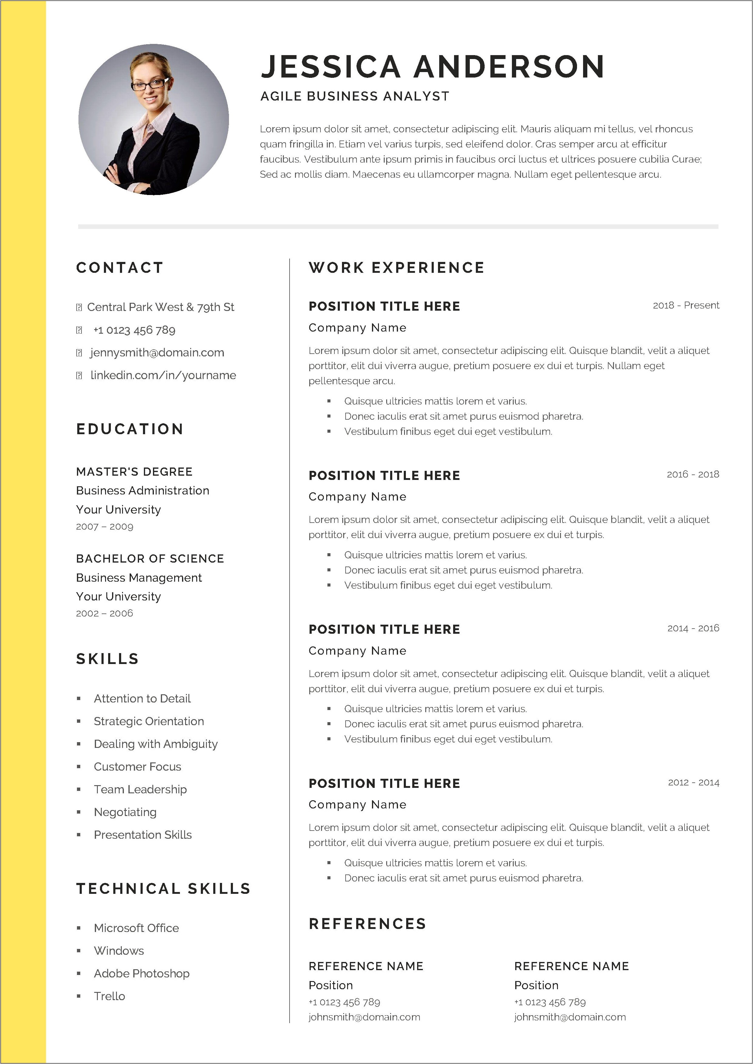 Sample Resume For Business Analyst Profile