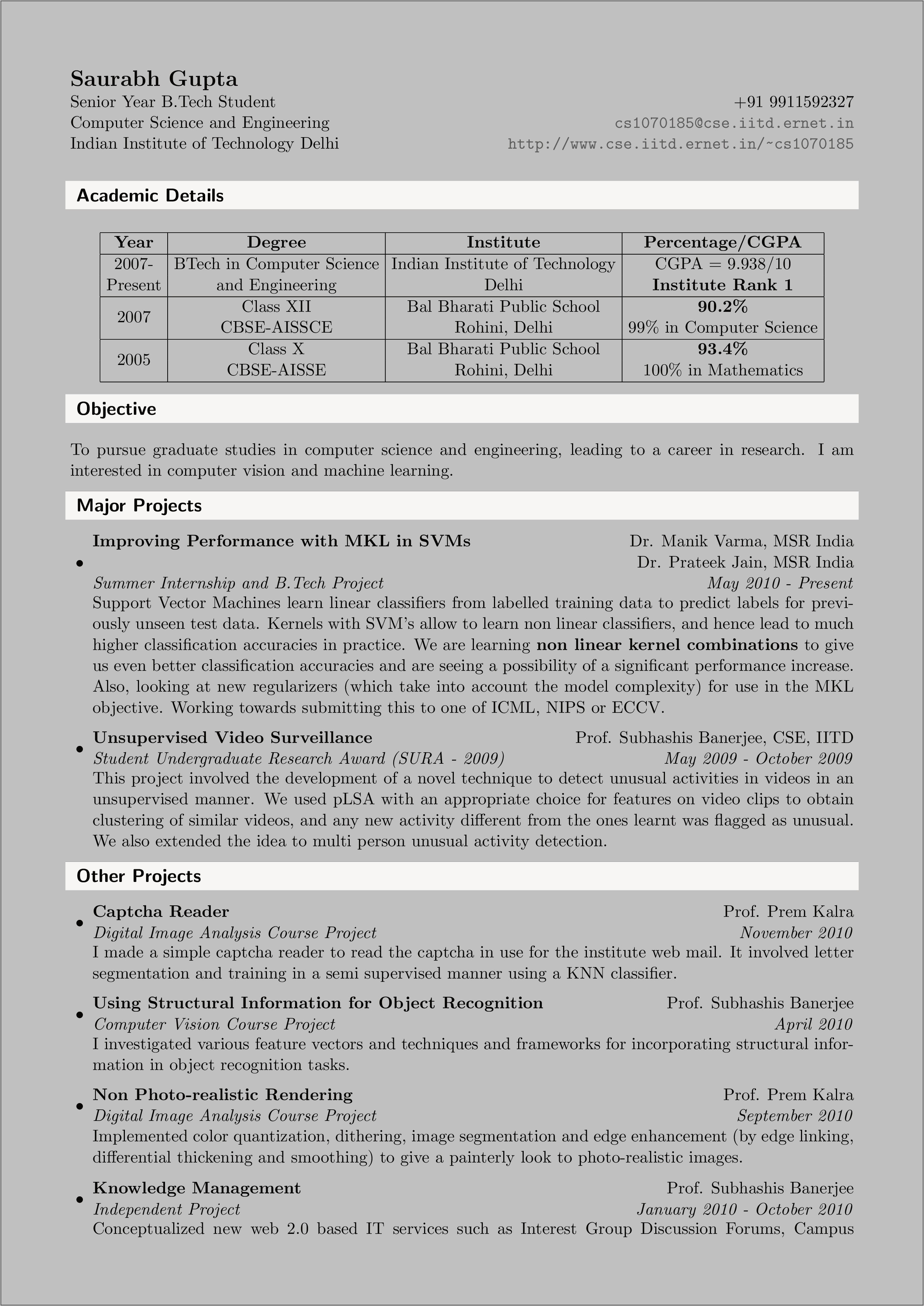 Sample Resume For Freshers Engineers Computer Science Pdf