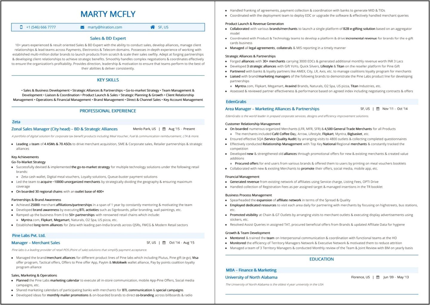 Sample Resume For Furniture Store Manager