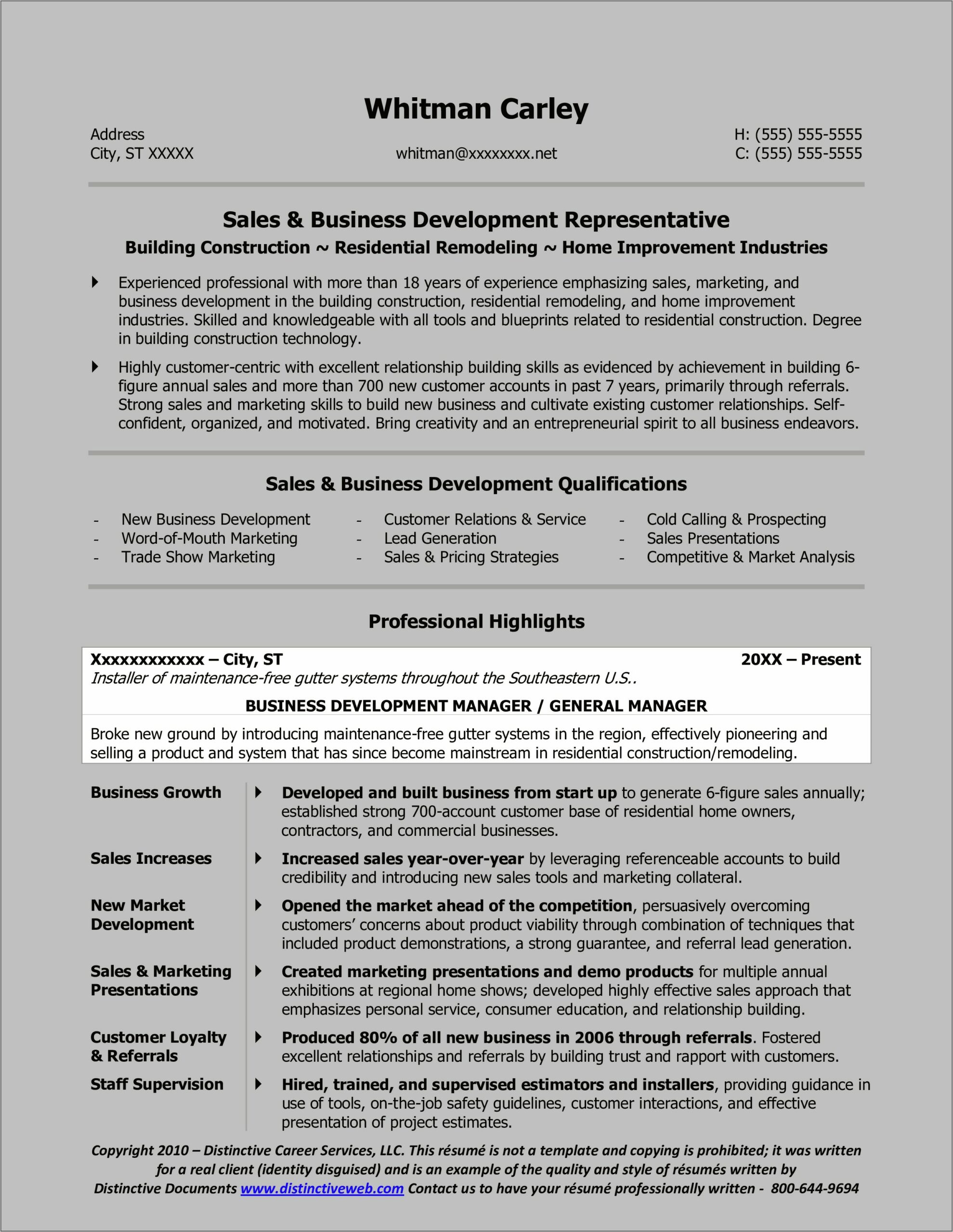 Sample Resume For Sales Executive Fresher