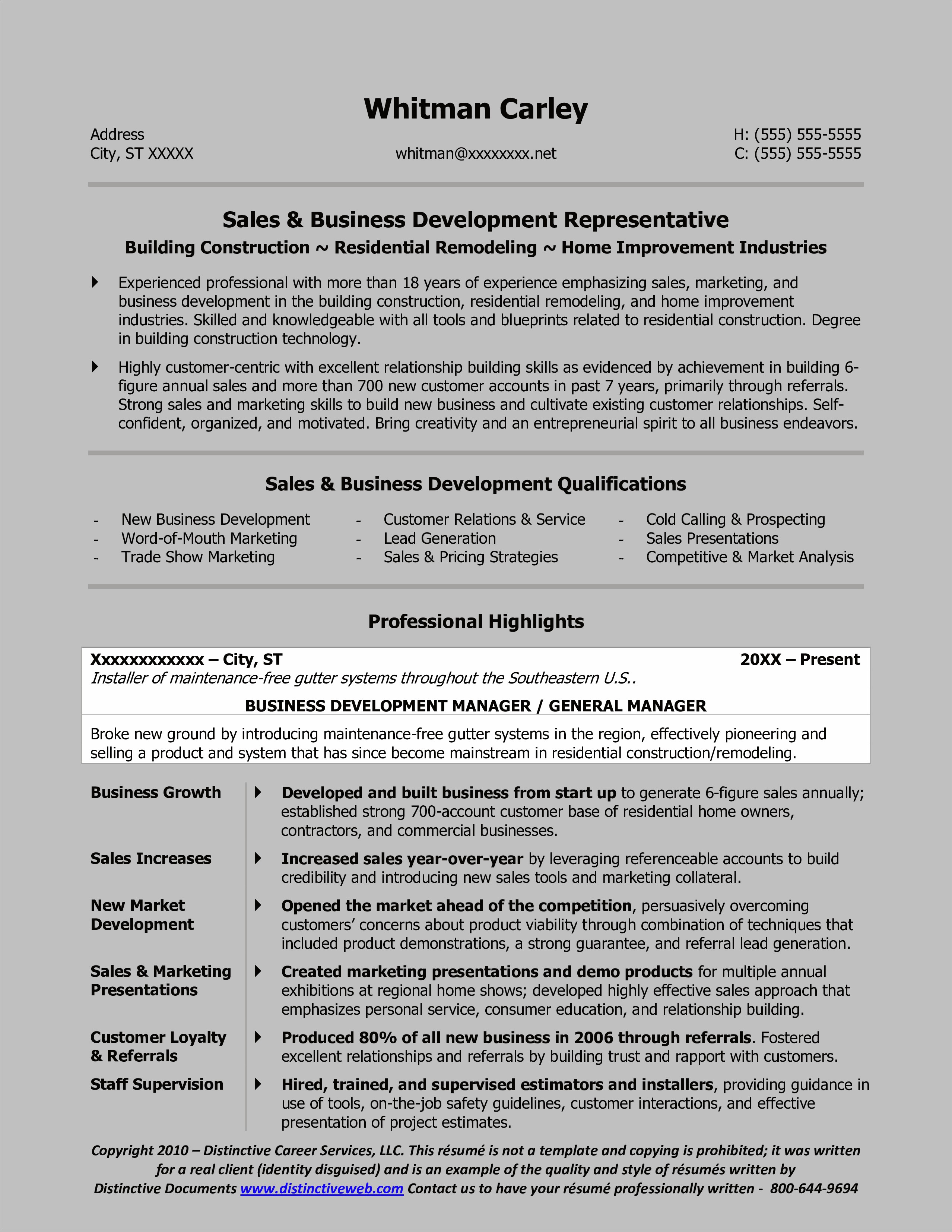 Sample Resume For Sales Executive Fresher