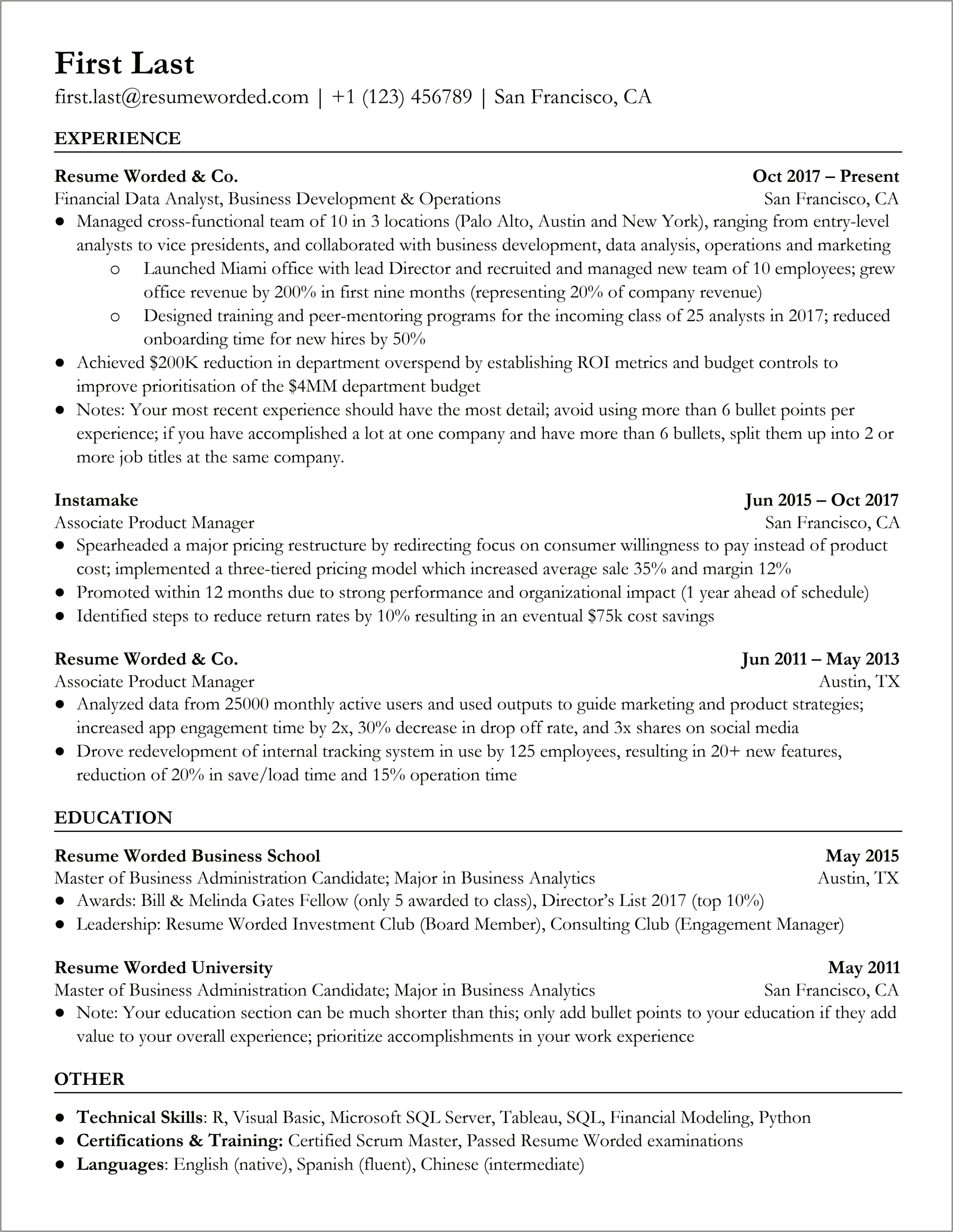 Sample Resume For Sql Data Analyst Beginner