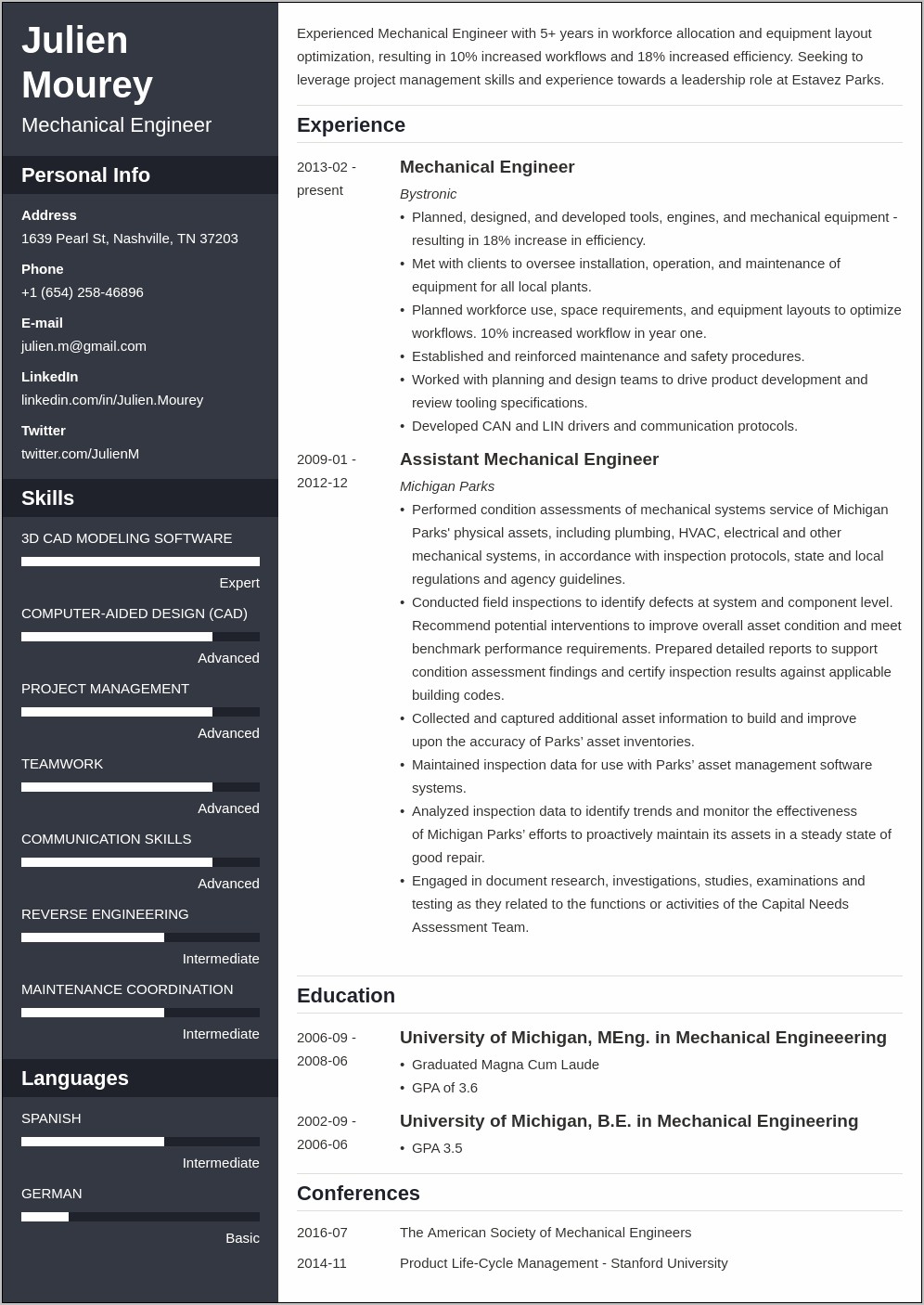 Sample Resume Format For Mep Engineer