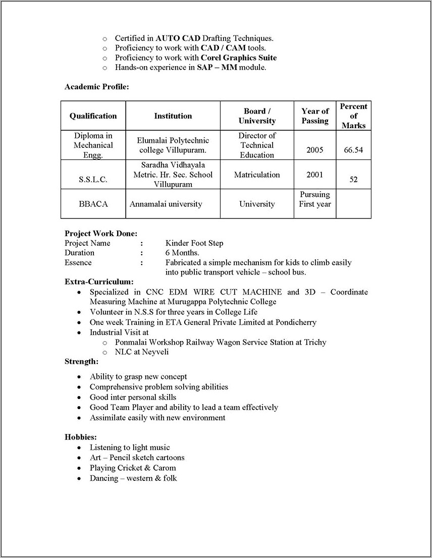 Sample Resume Format For Sap Sd Consultant