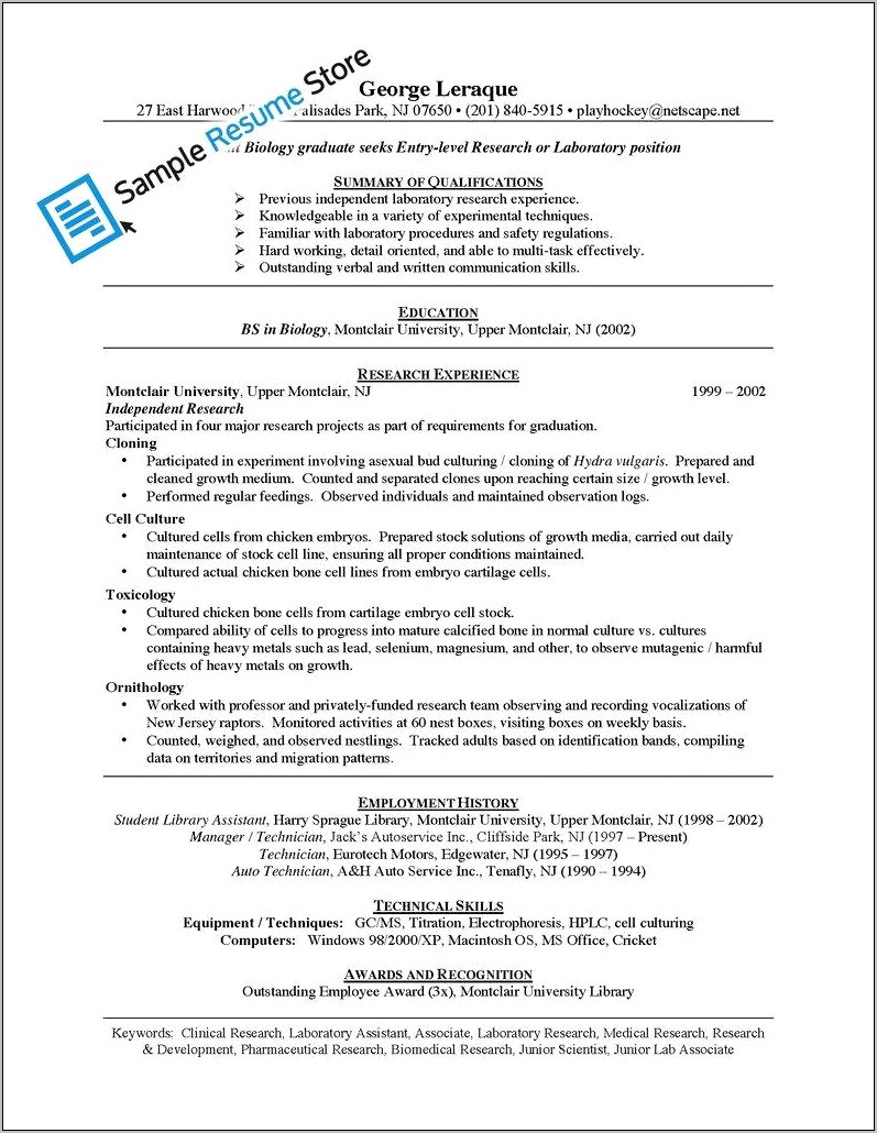 Sample Resume Of Medical Technologist Philippines