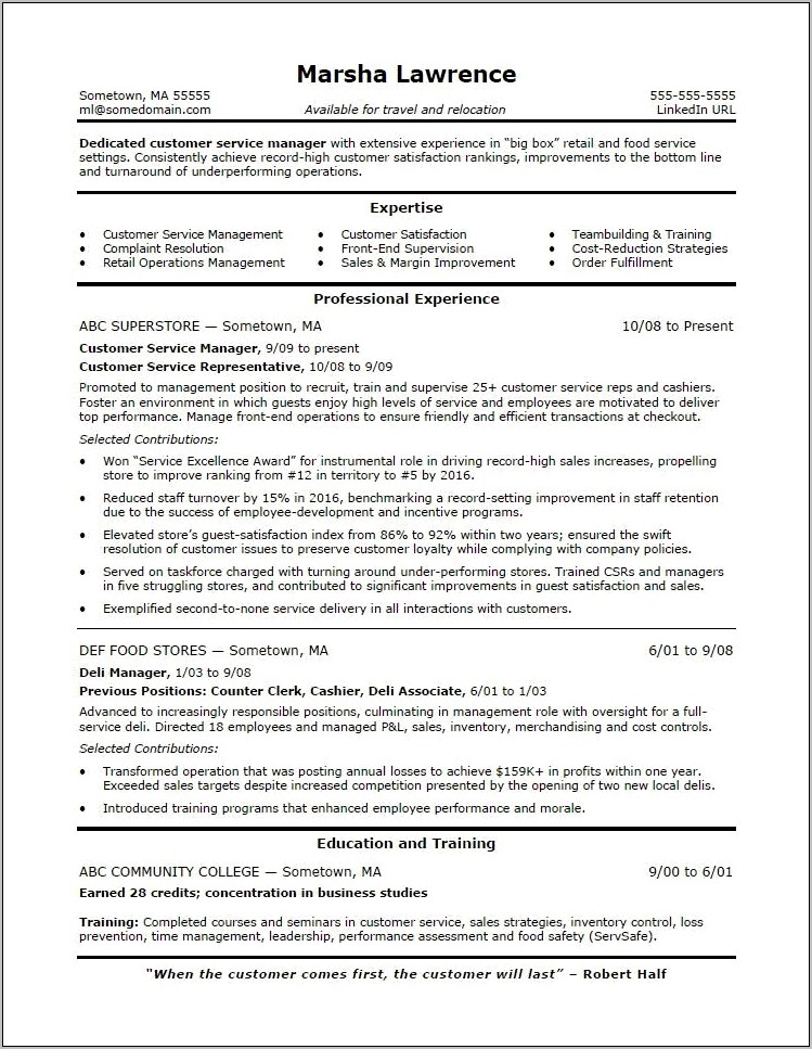 Sample Service Delivery Manager Resume Download