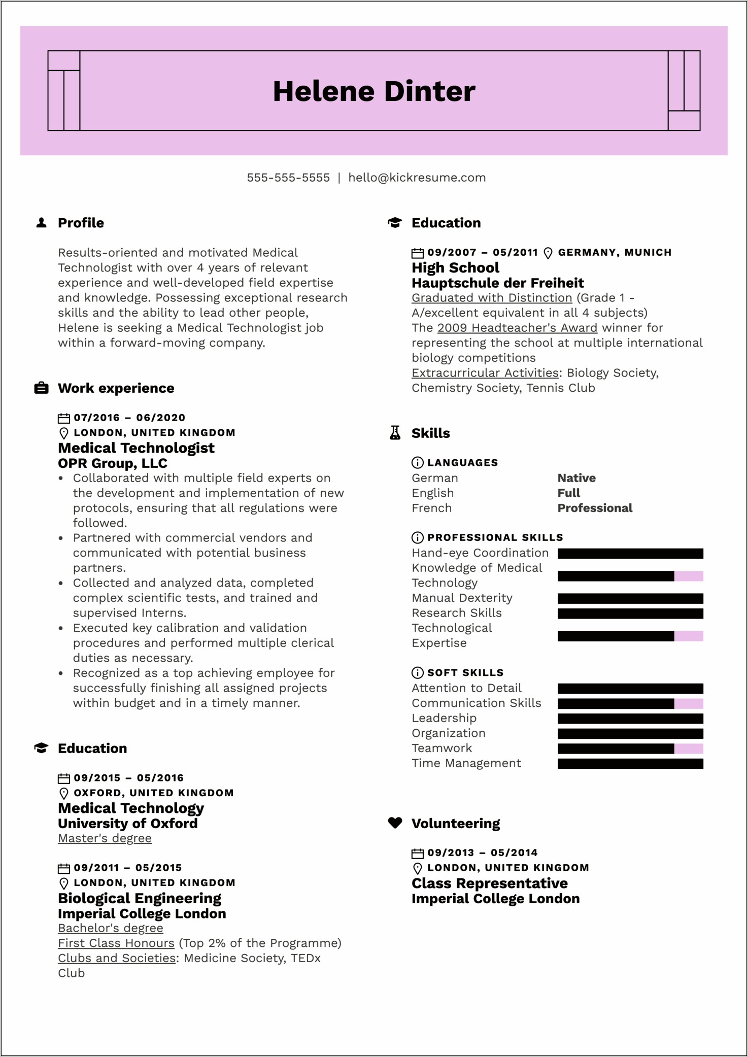 Sample Skills For Medical Technologist Resume