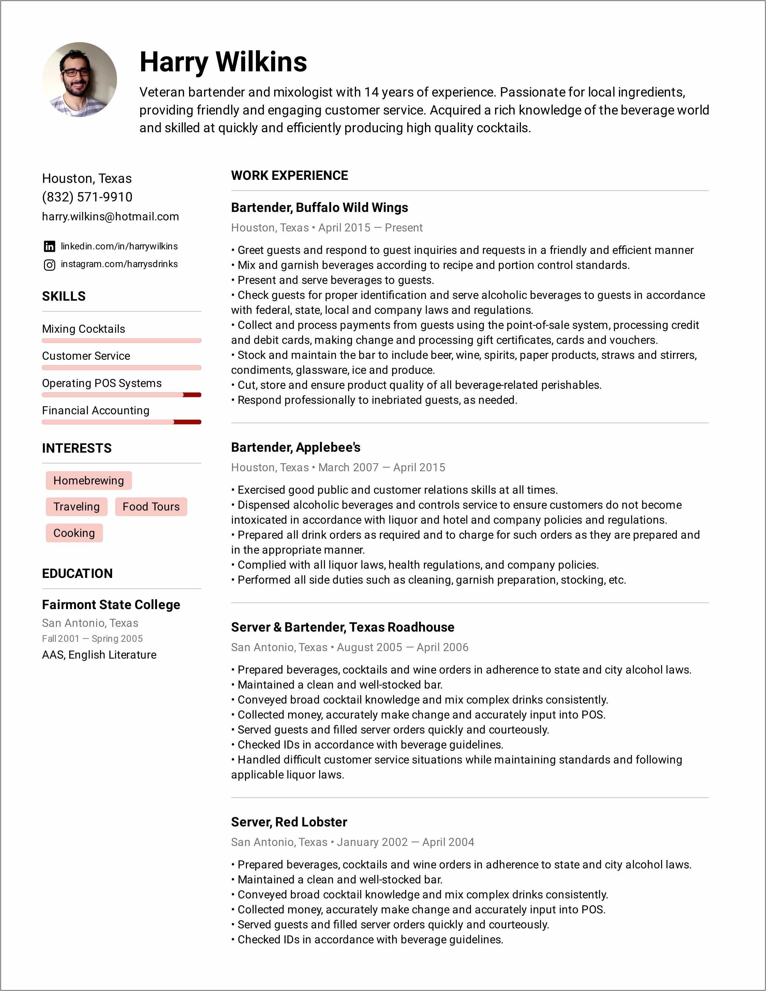 Samples Of A Good Summary For Resume