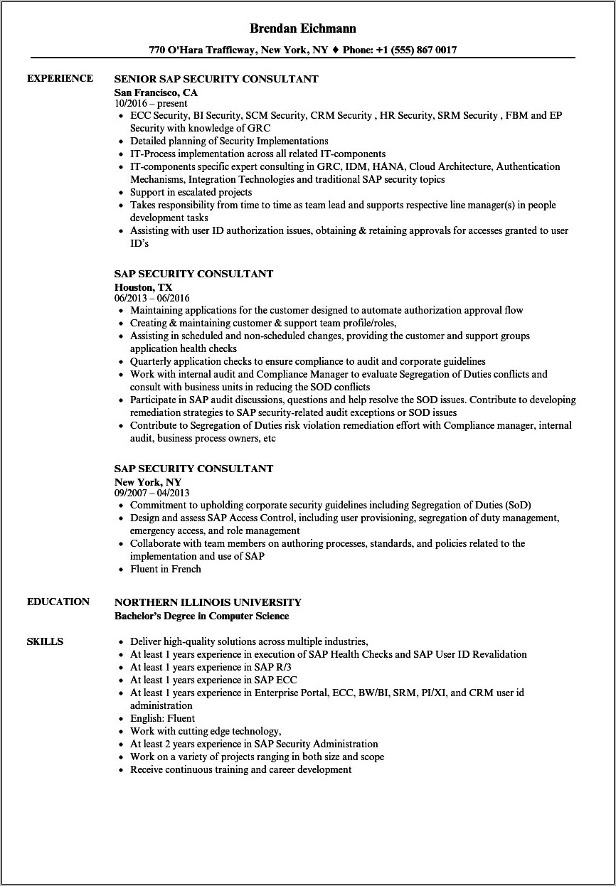 Sap Basis Consultant Resume 2 Years Experience