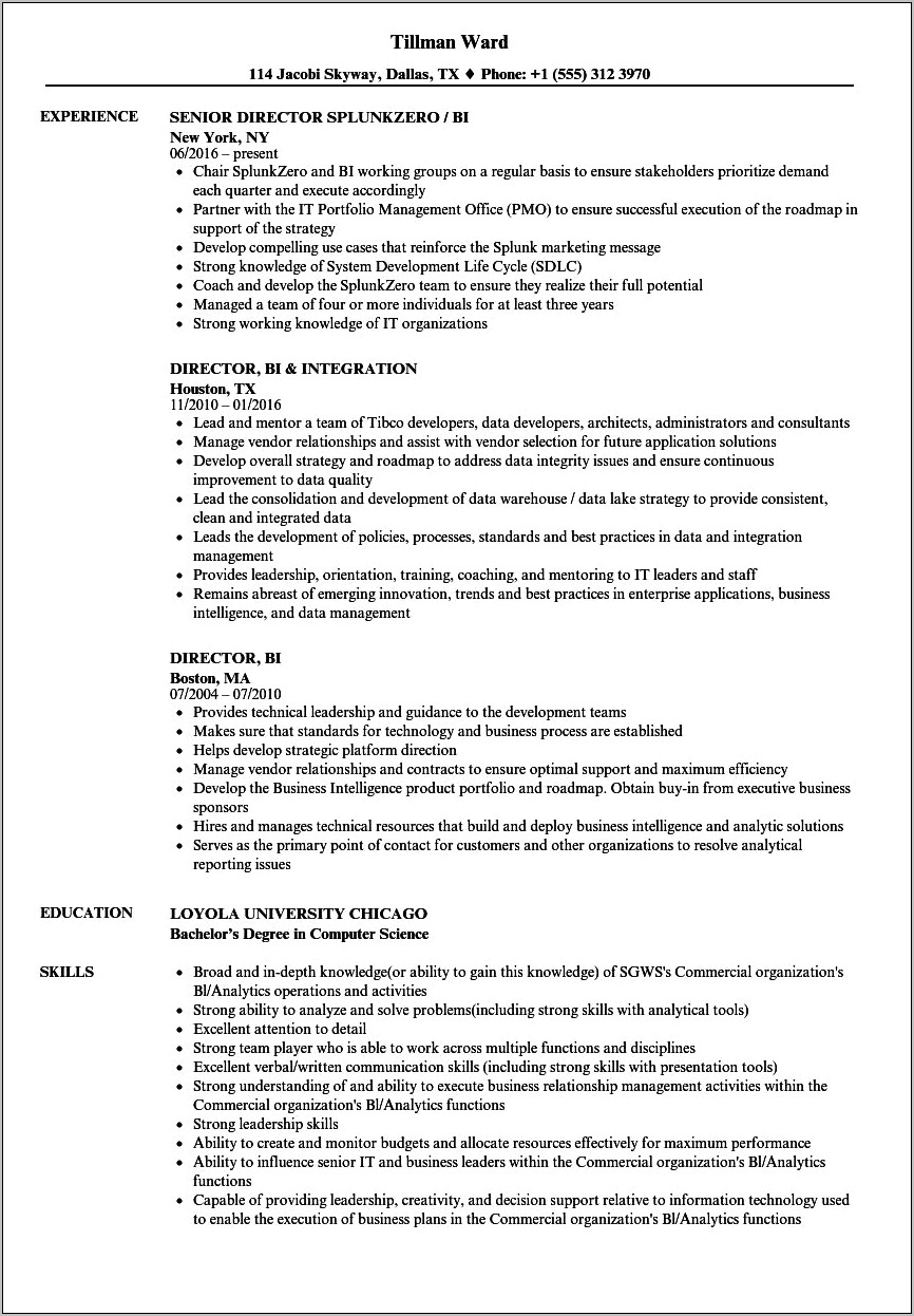 Sap Bw 2 Years Experience Resume