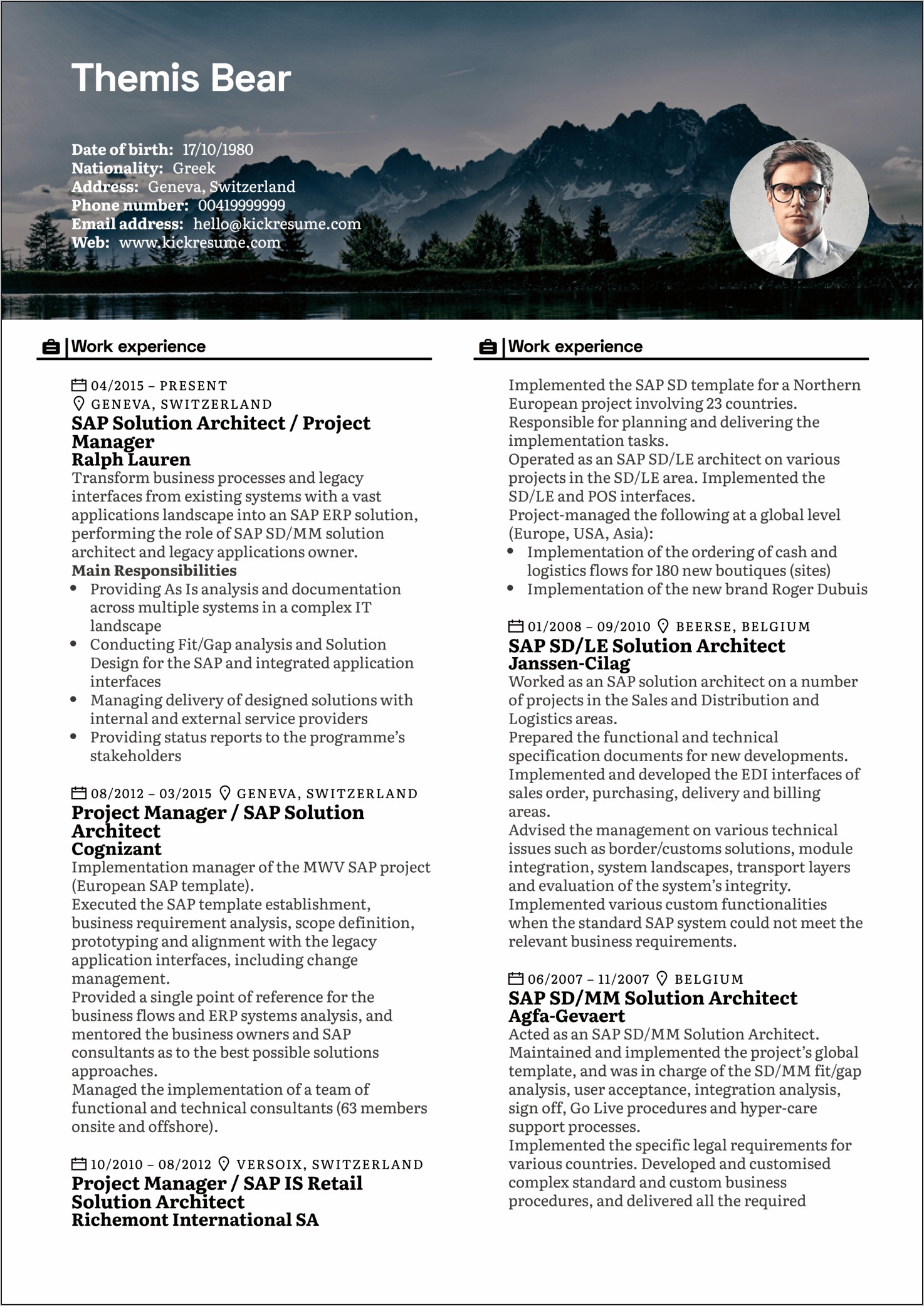 Sap Mm Resume 4 Years Experience