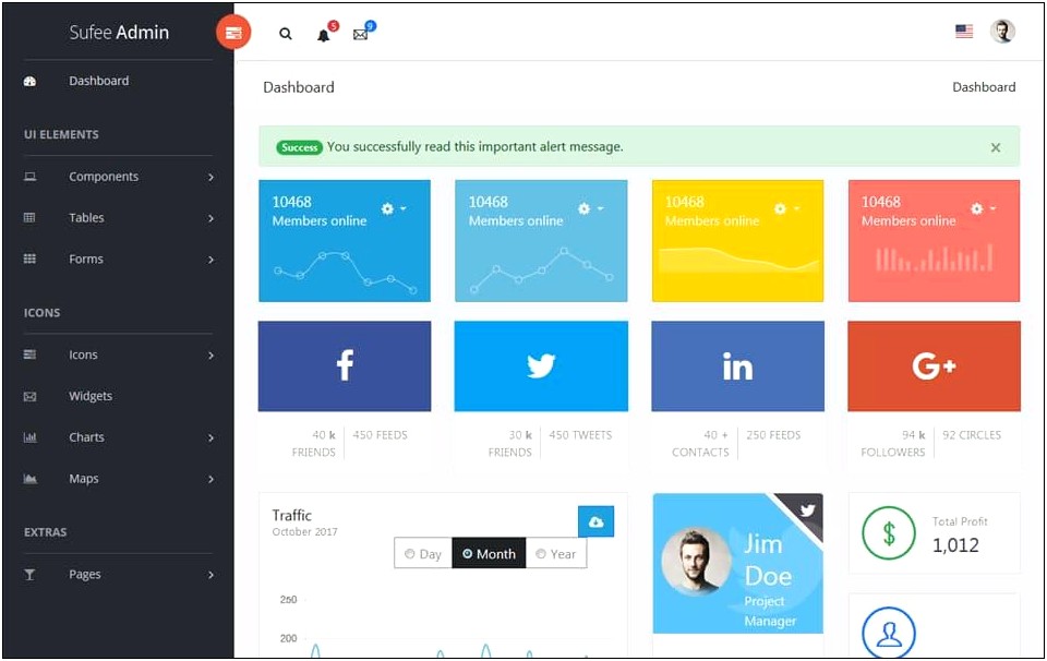 School Admin Dashboard Template Free Download