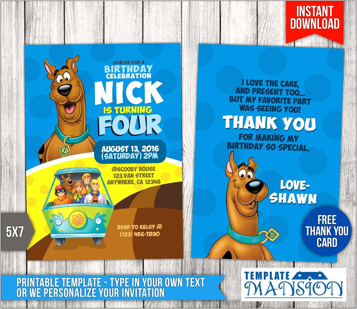 Scooby Doo Party Invitation Templates Free