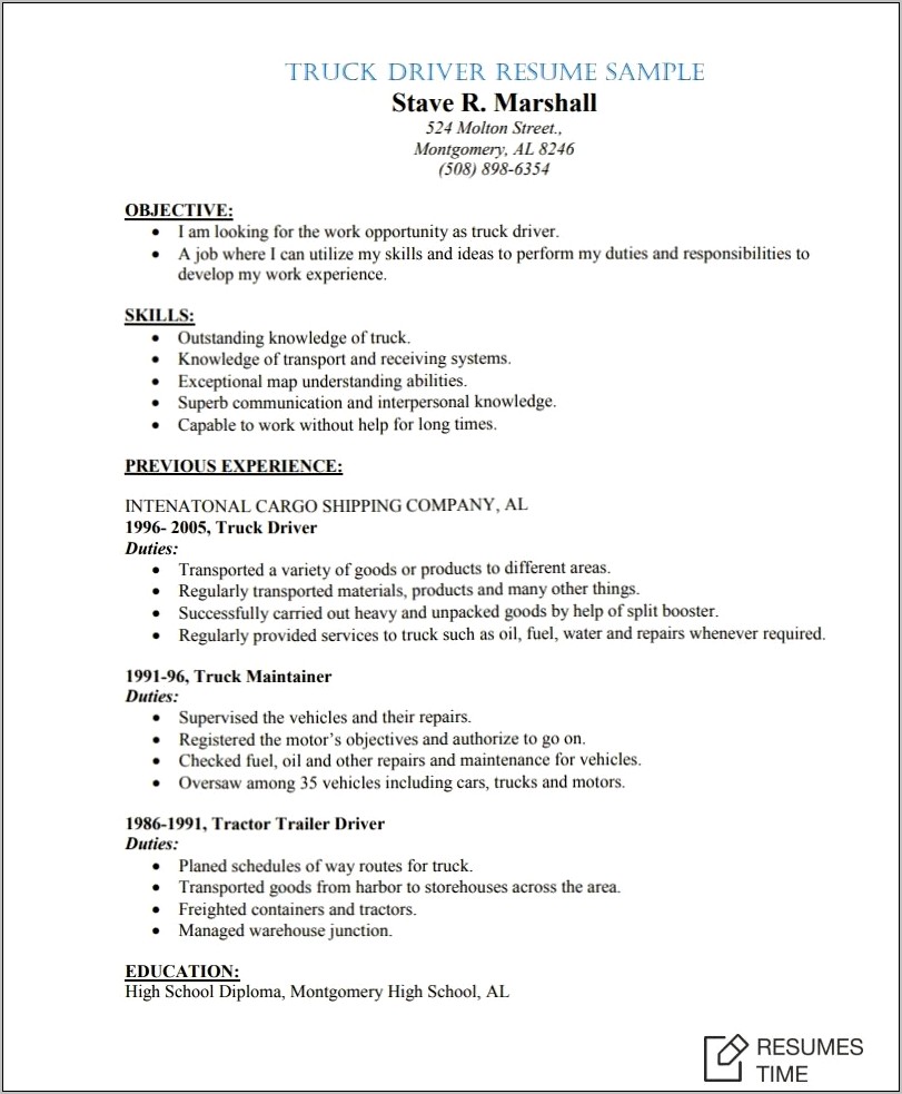 Shipping And Receiving Terms For Resume Sample