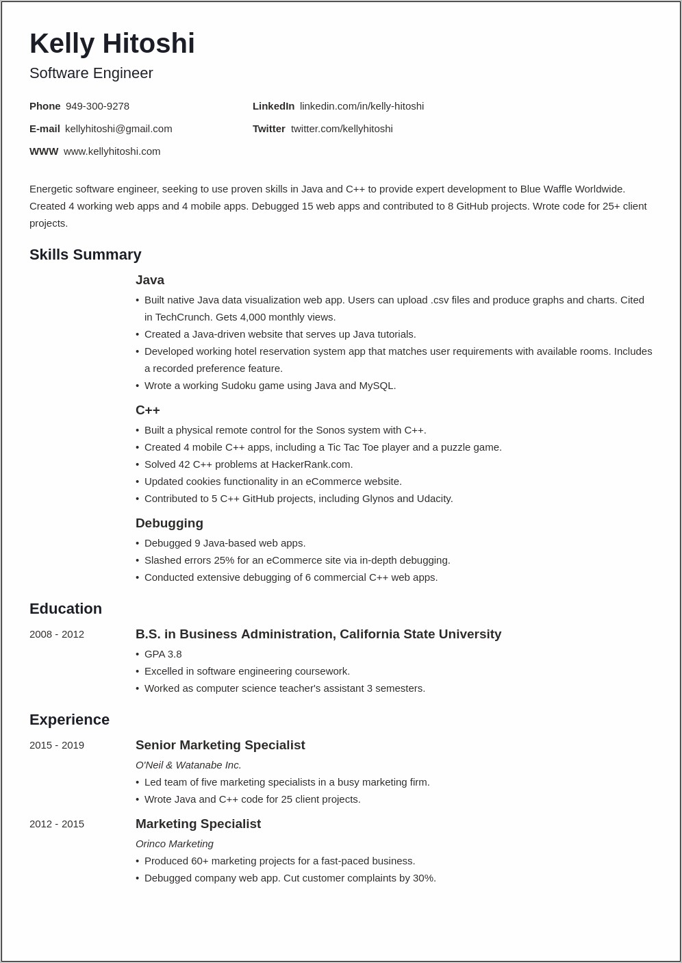 Should A Resume Have A Career Summary