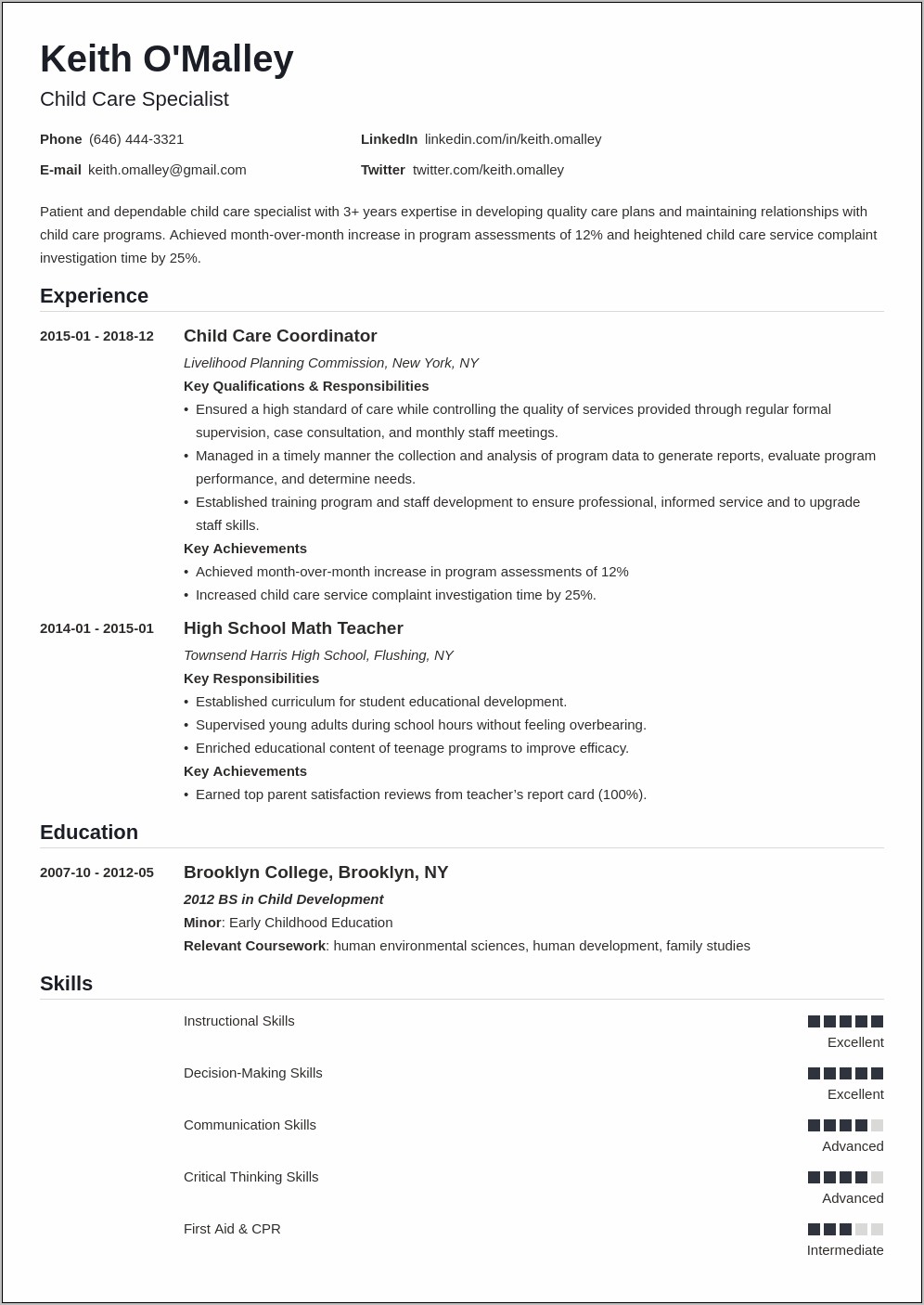 Should Education Majors Put Observations On Resume