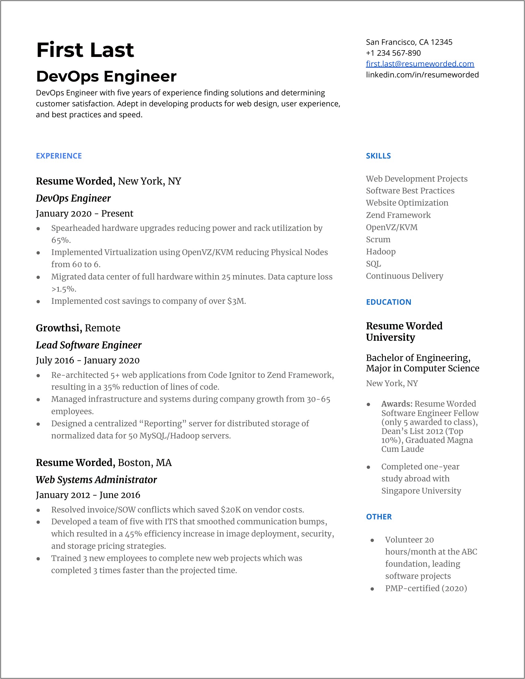 Should I Put Server On My Resume Engineering