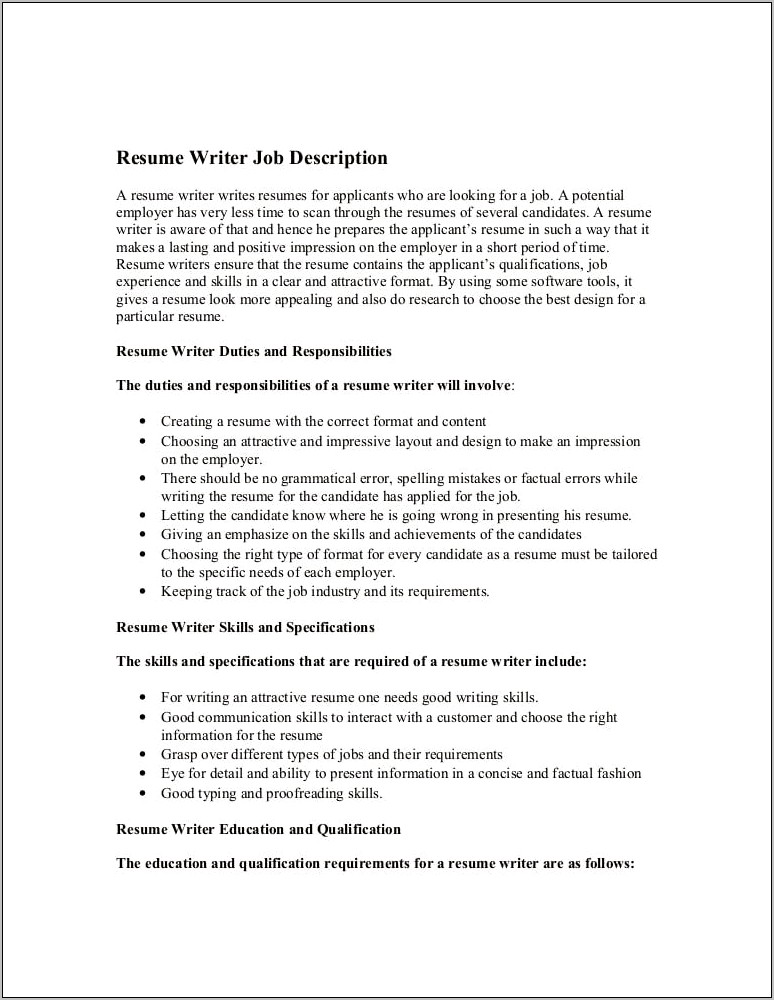 Should You Include Job Descriptions In Resume Resume Example Gallery