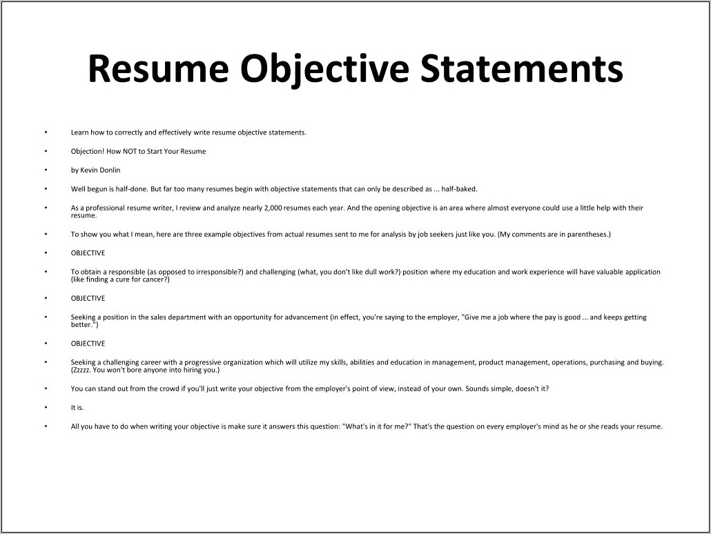 Should You Write An Objective On Your Resume