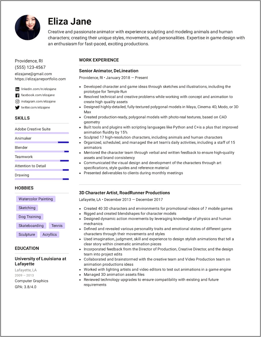 Signature One Page Html Resume Template