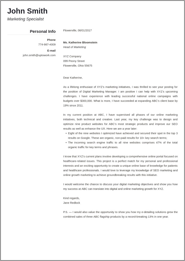 Simple Cover Letter For Email Resume