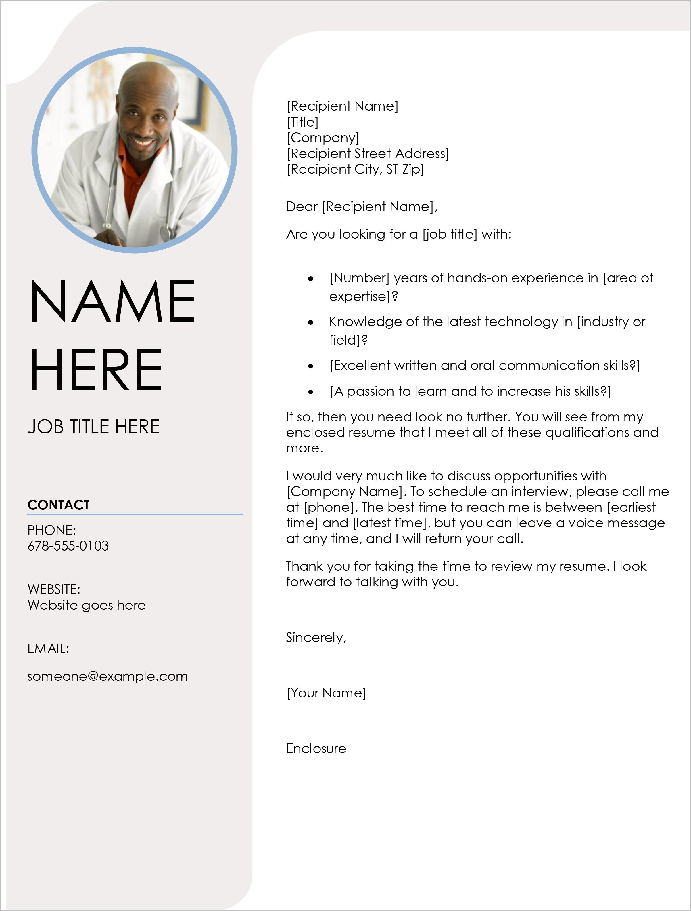 Simple Cover Letter For Resume Google Docs