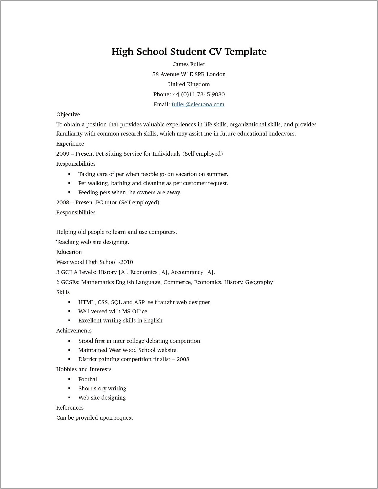 simple-high-school-student-resume-template-resume-example-gallery