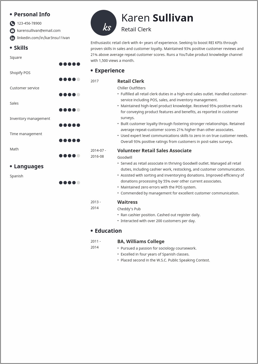 Skills Acquired From Retail Jobs For Resume