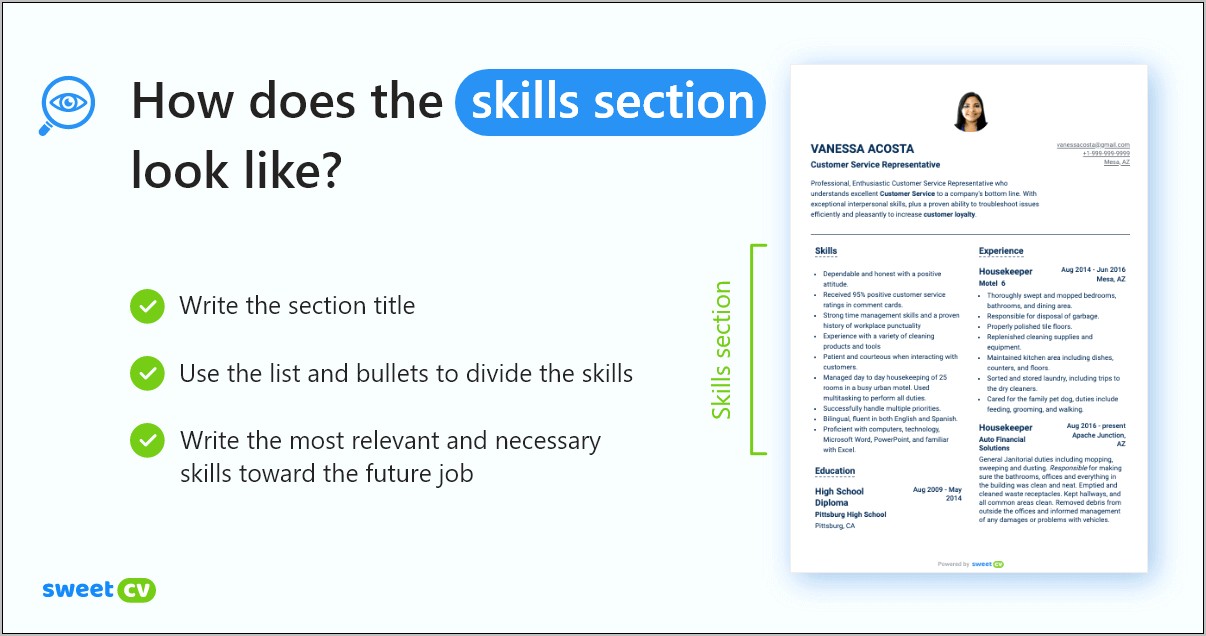 Skills And Section Of Resume