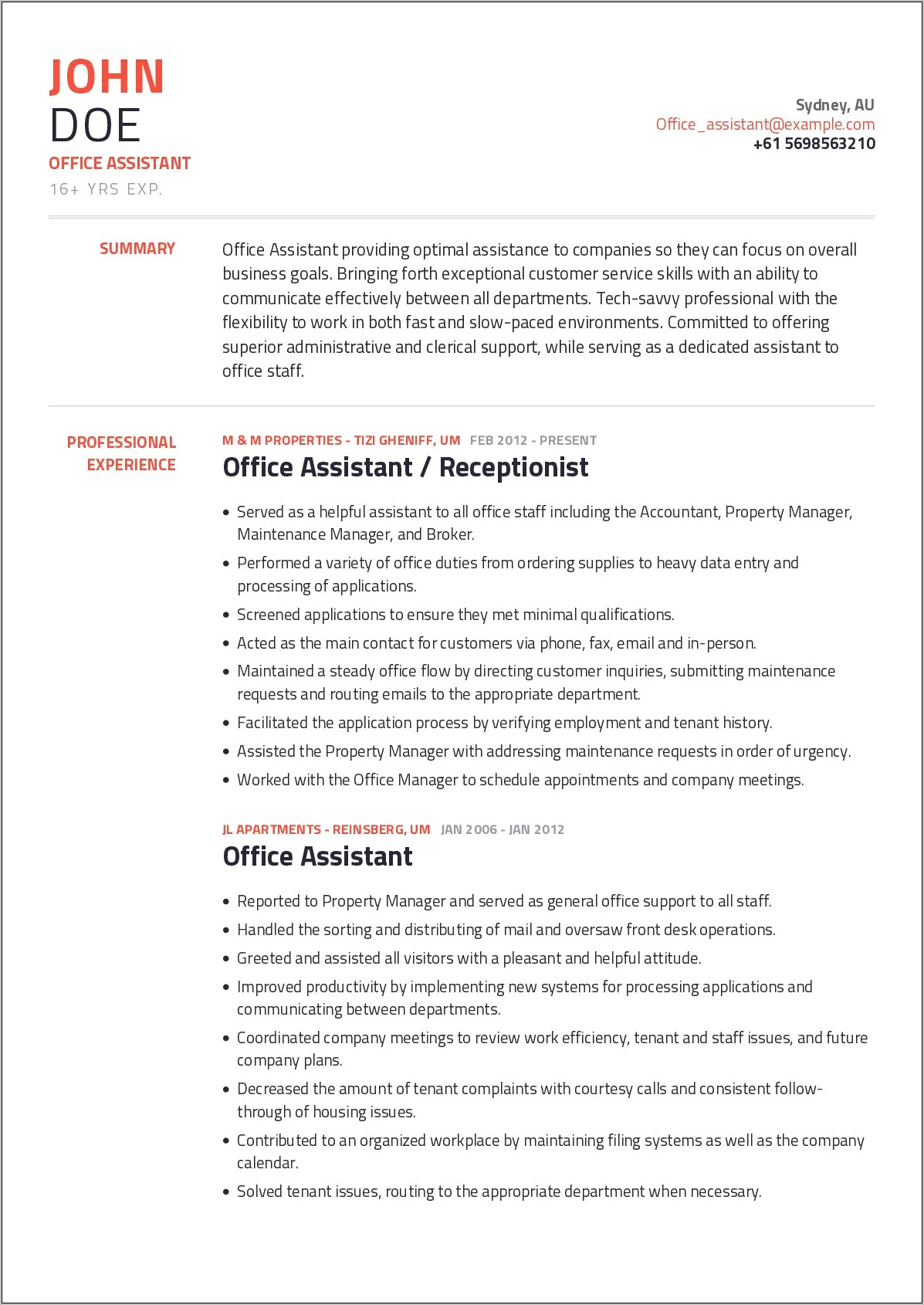 Skills For An Office Assistant Resume