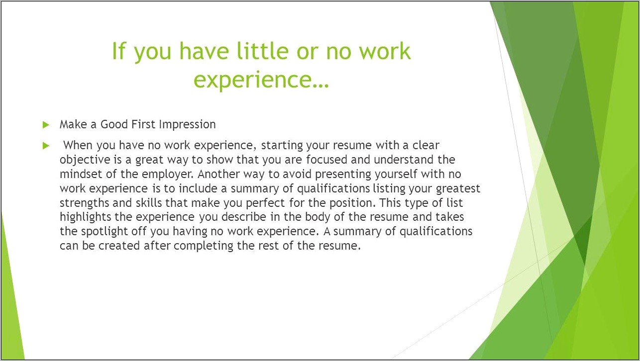 Skills For Resume For Little Experienced