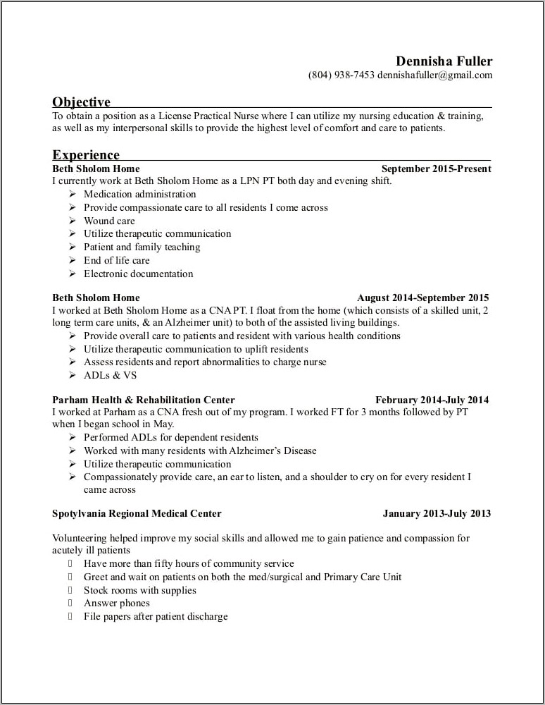 Skills Of An Lpn For Resume