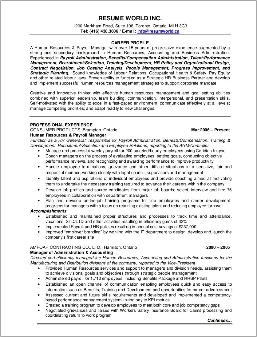 Skills Of Hrm Graduate In Resume