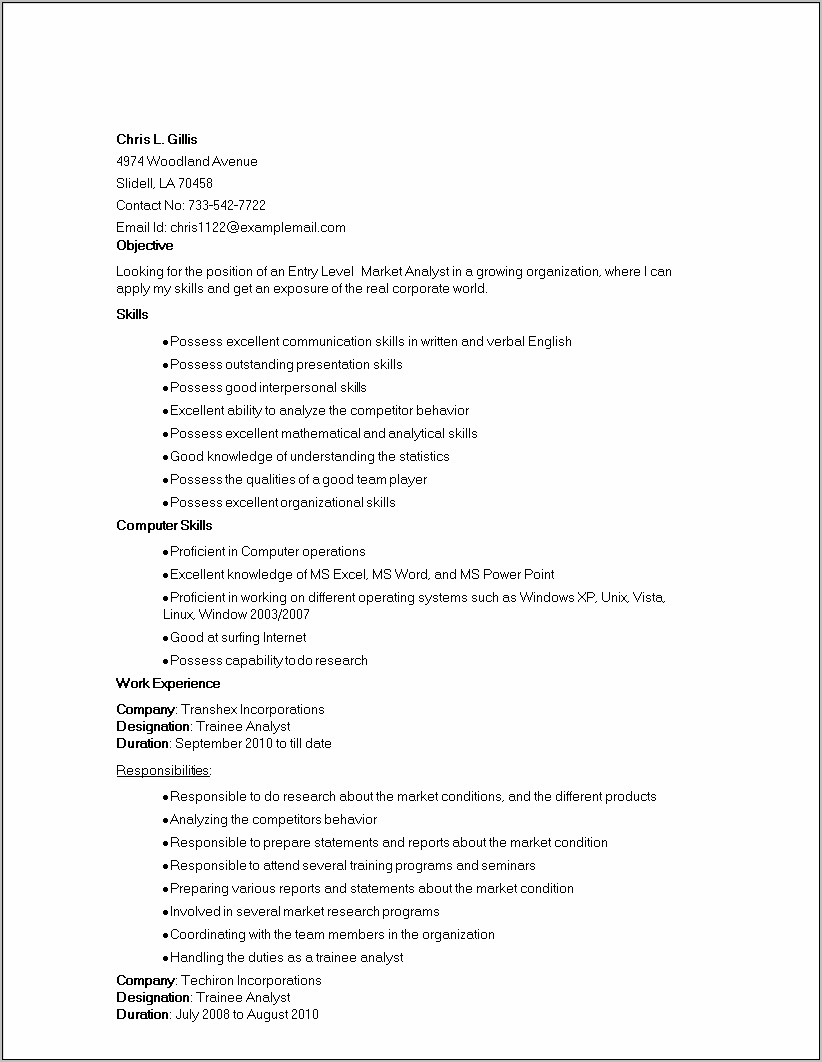 Skills To Have On A Resume For Marketing