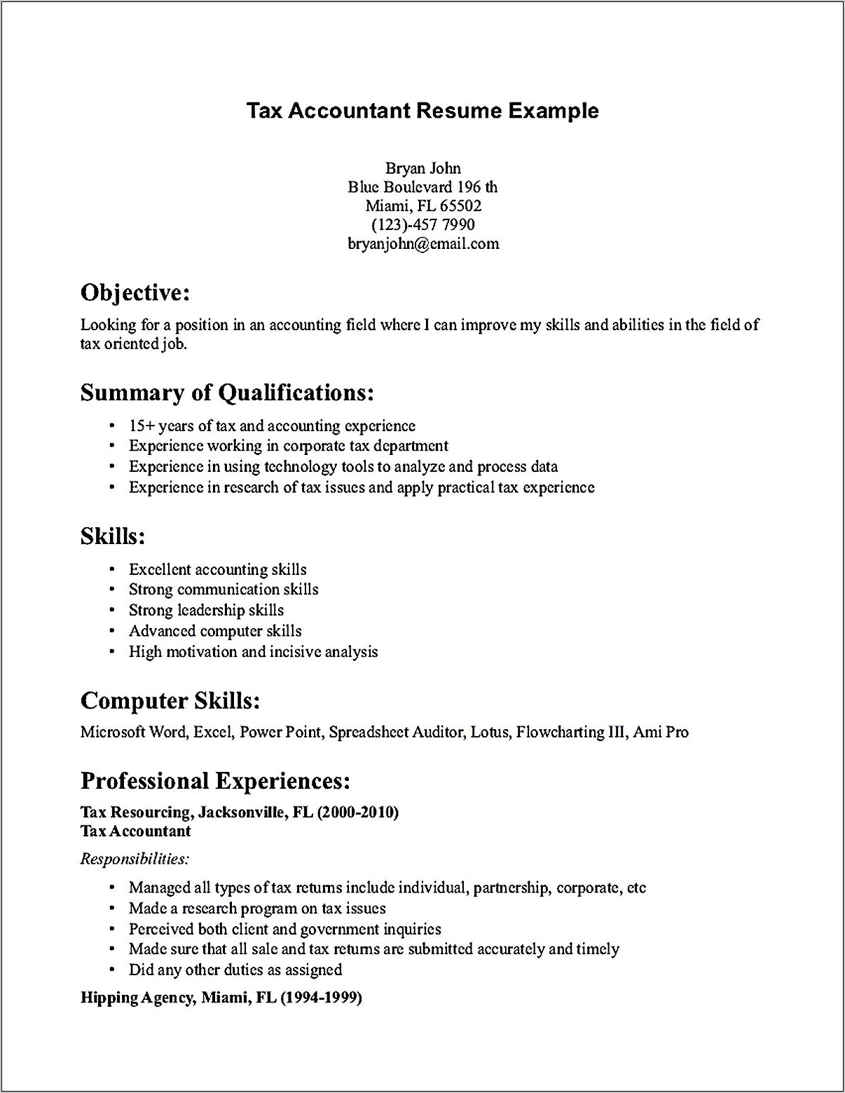 Skills To Have On Resume For Accouting