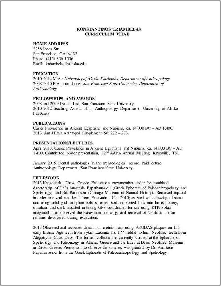 Skills To List On Resume For Archaeology