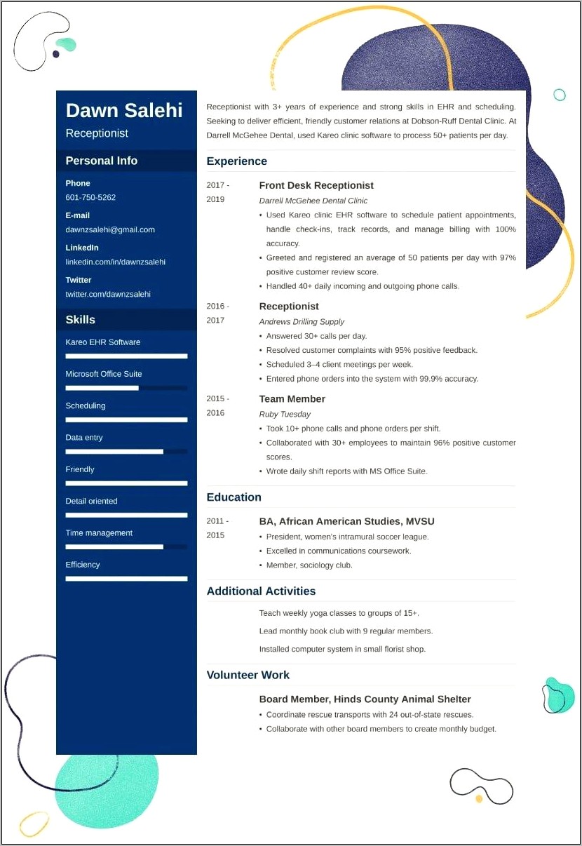 Skills To Mention In Resume For Front Desk