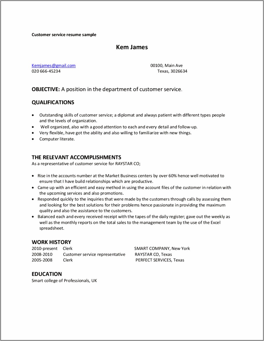 Skills To Put On A Customer Service Resume