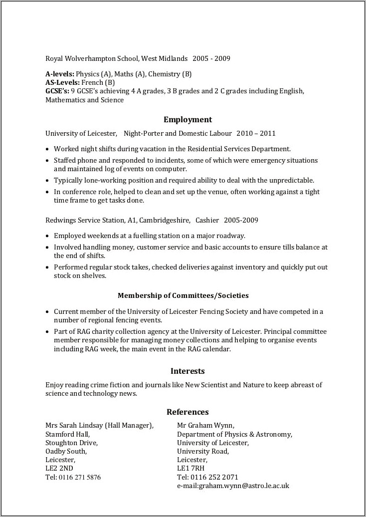 Skills To Put On Resume English Major