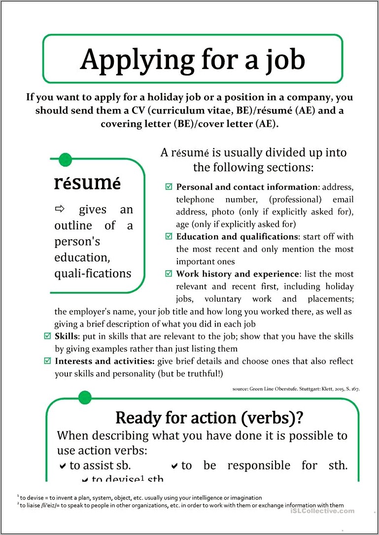Skills To Use On Esl Resume