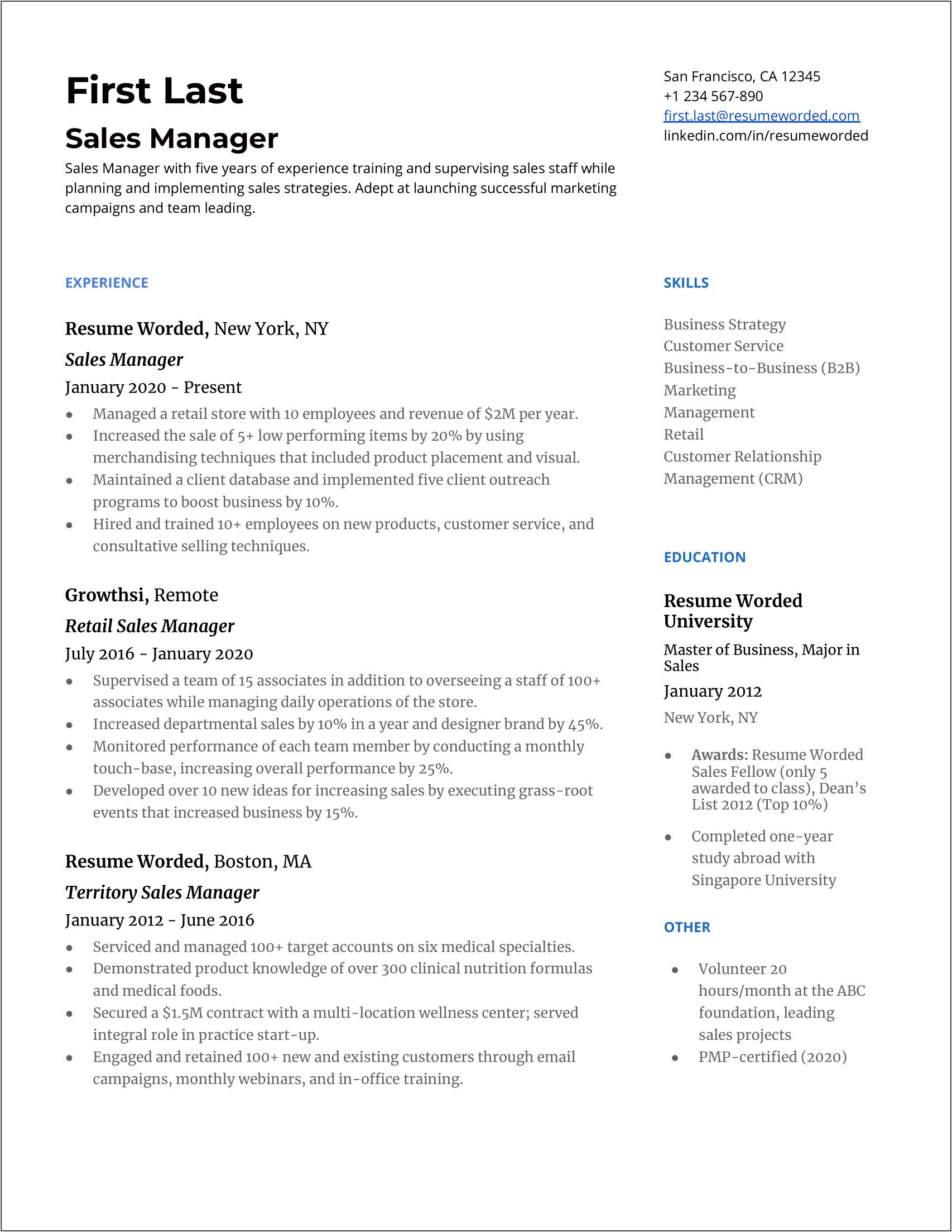 Skills To Write On Sales Resume