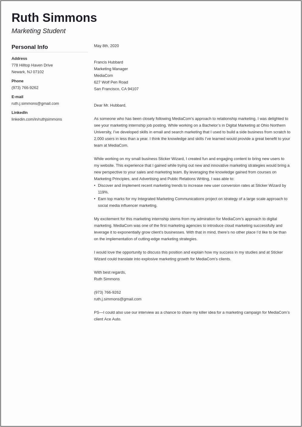 Social Media Manager Resume And Cover Letter Examples - Resume Example ...