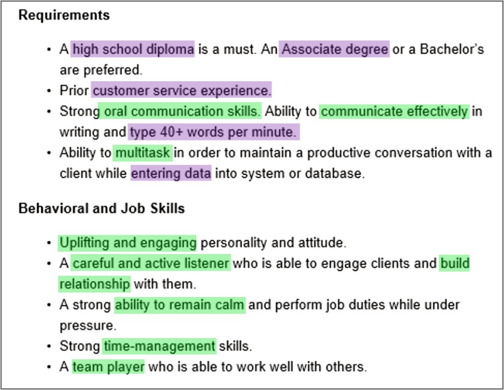 Soft Skills For A Customer Service Resume