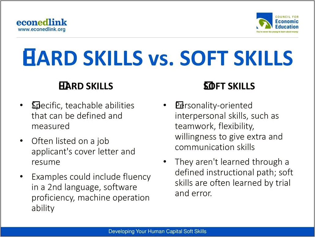 Soft Skills Vs Hard Skills On Resume