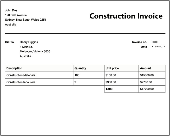 Sole Trader Invoice Template Uk Free