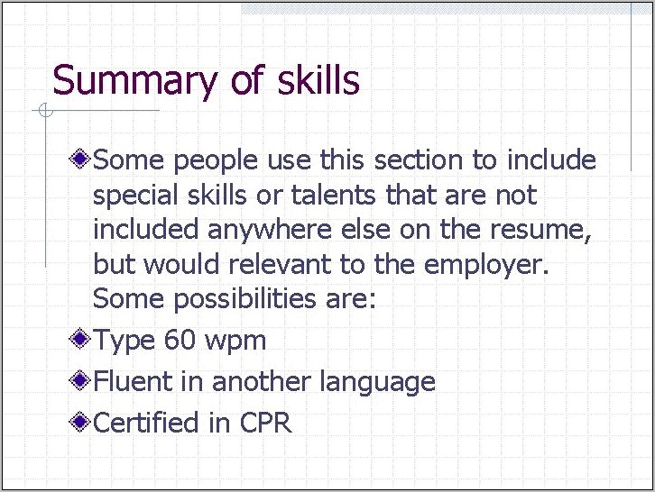 Special Skills To Include On Resume