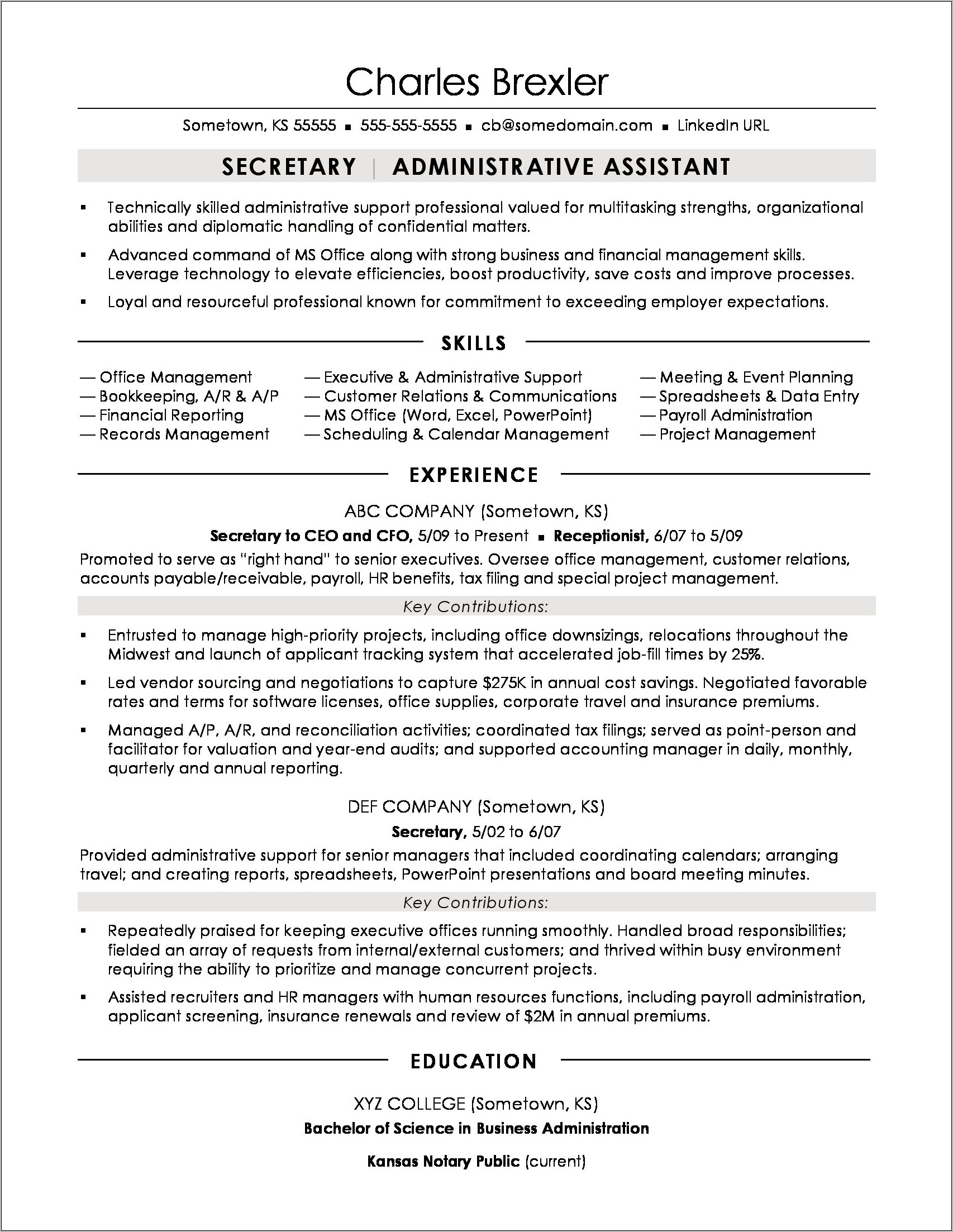 Specialized Skills List On A Resume