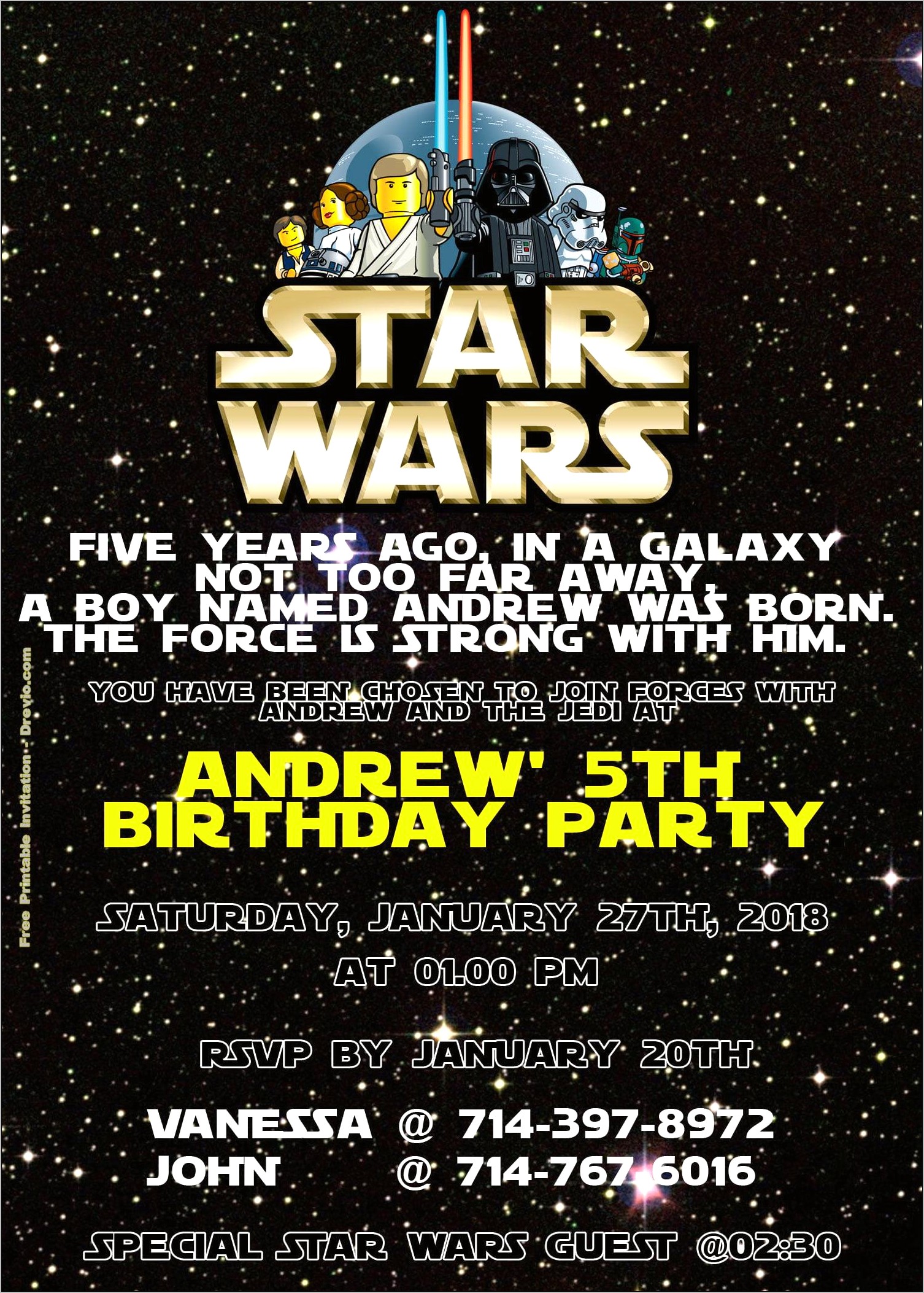Star Wars Birthday Invitation Free Template Resume Example Gallery