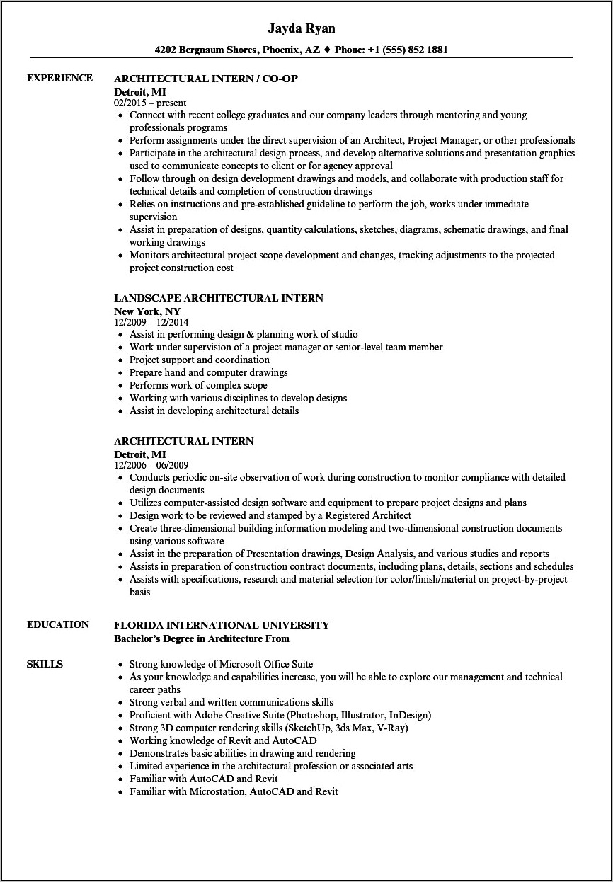 Studio Intern Job Description For Resume