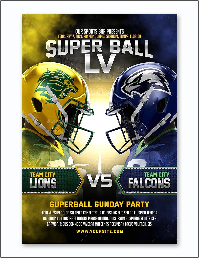 Super Bowl 2020 Flyer Template Free